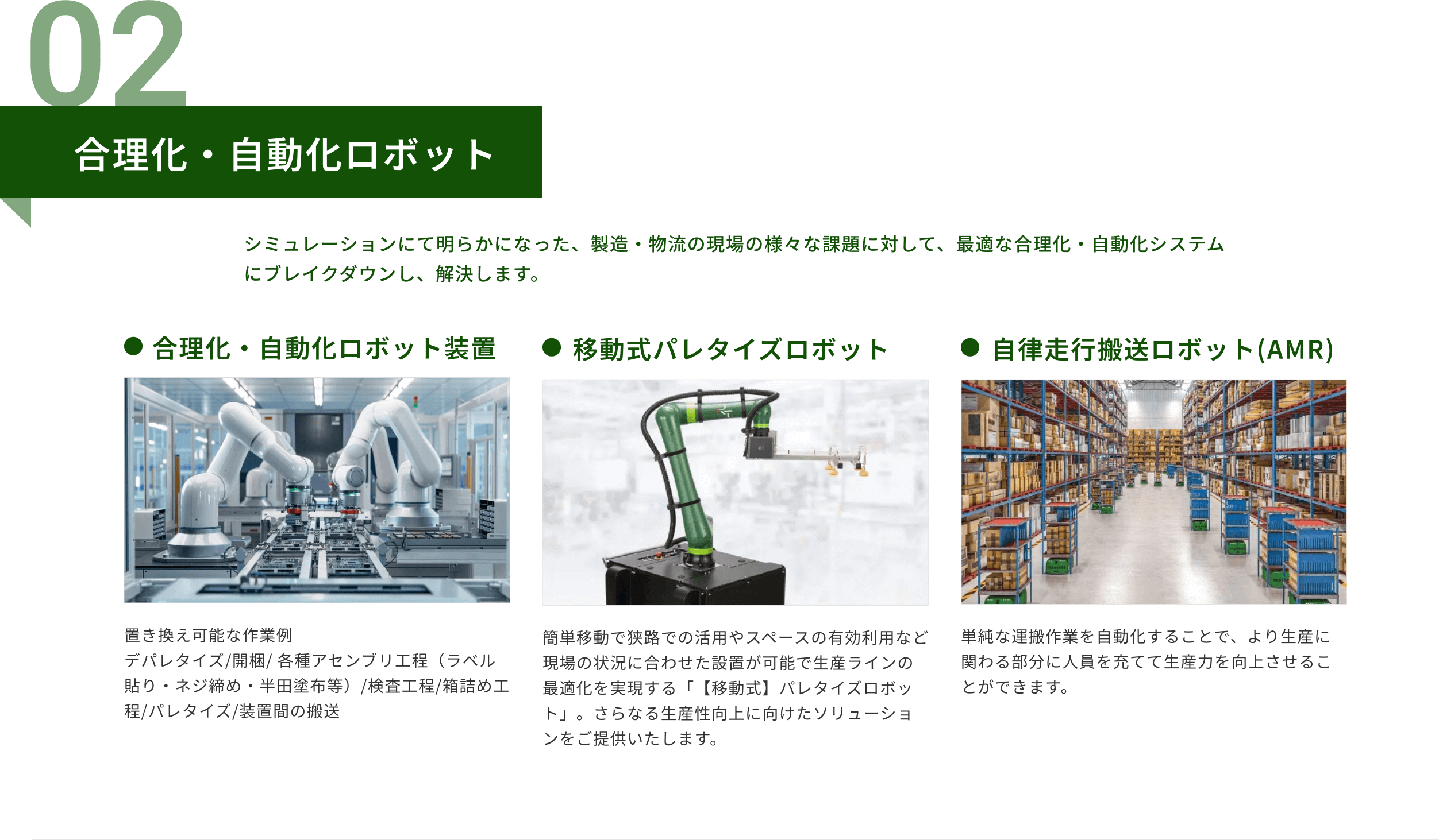 合理化・自動化ロボット